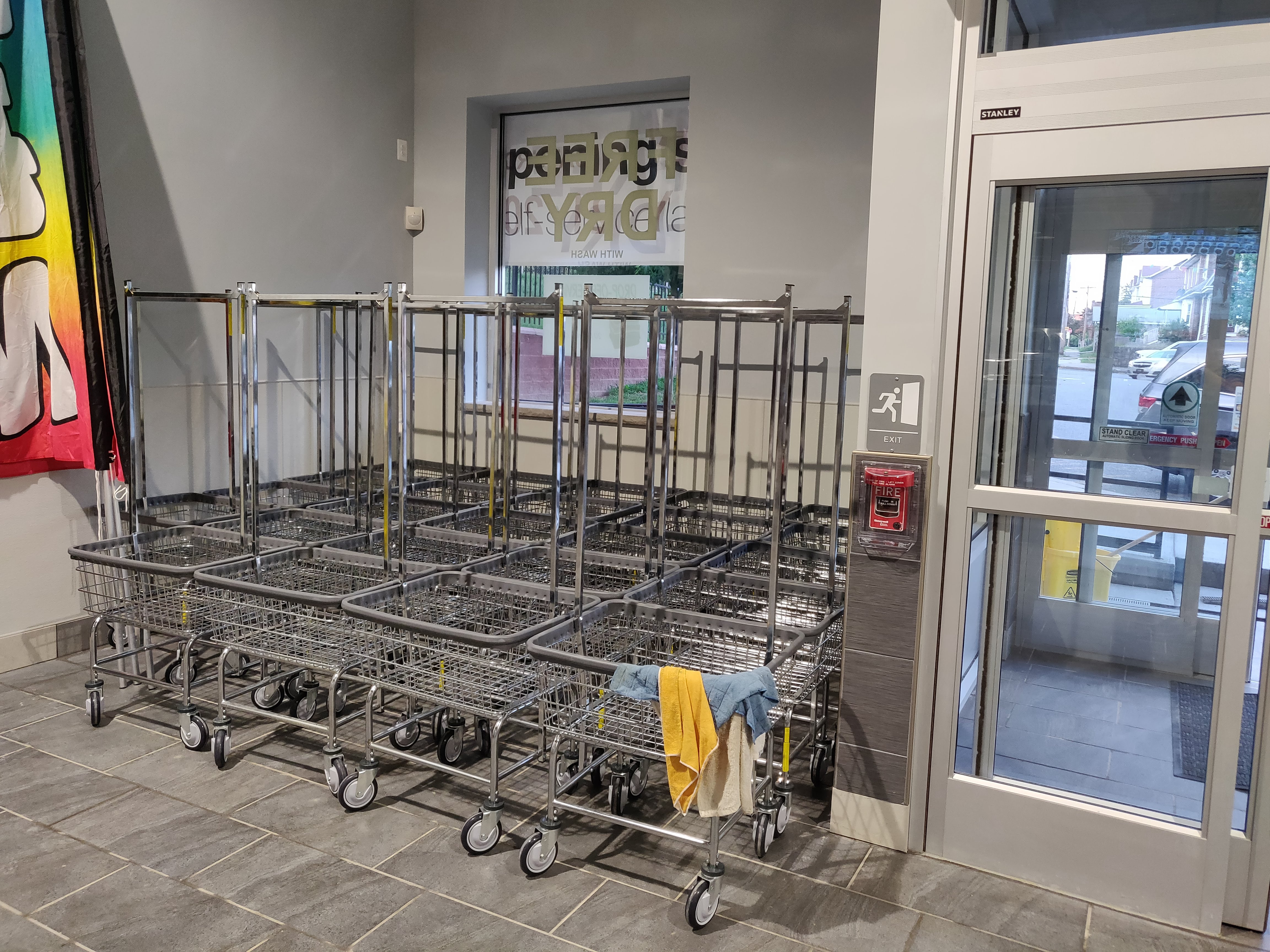Laundry carts at Edgmont Laundry in Chester PA