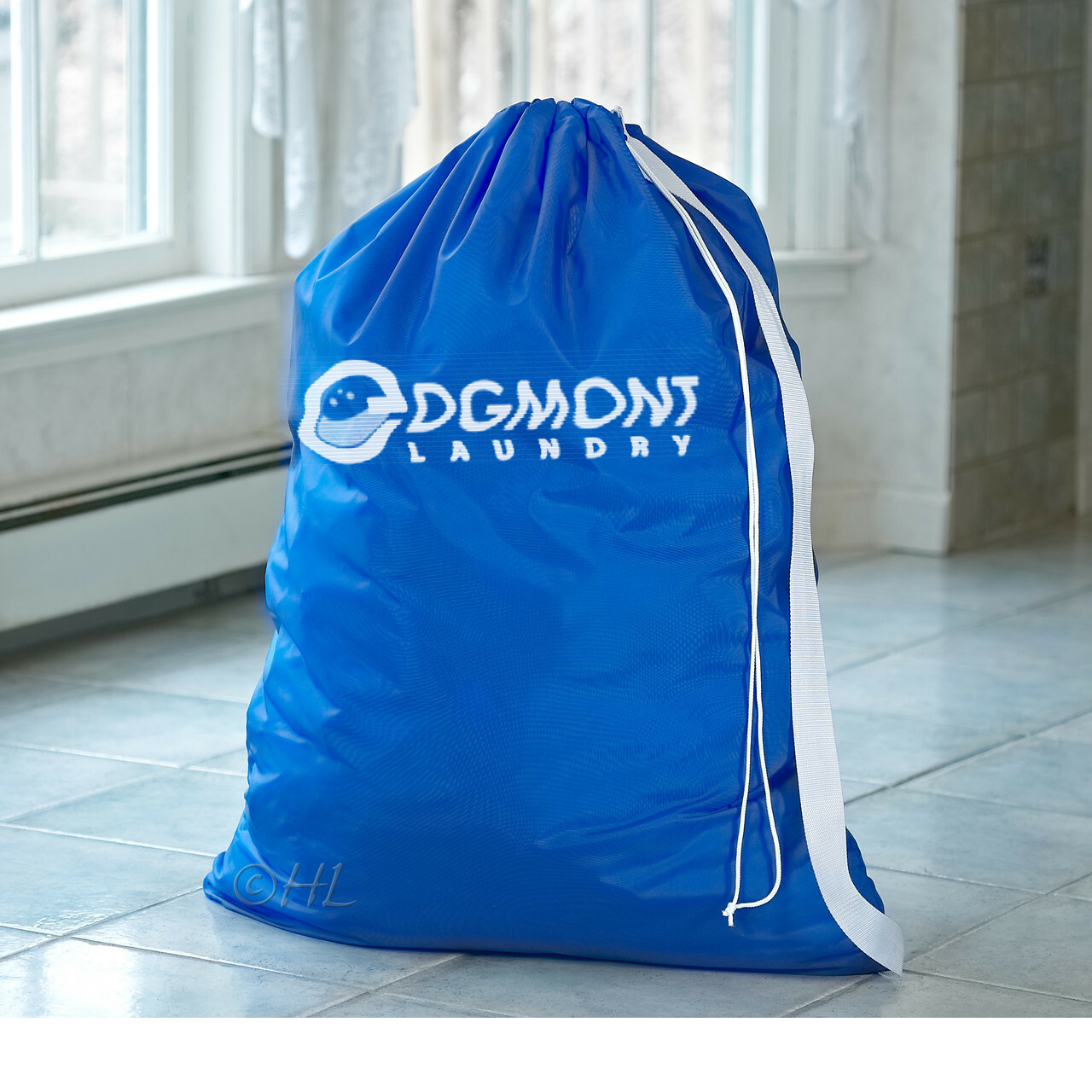 Edgmont Laundry branded laundry pickup bag